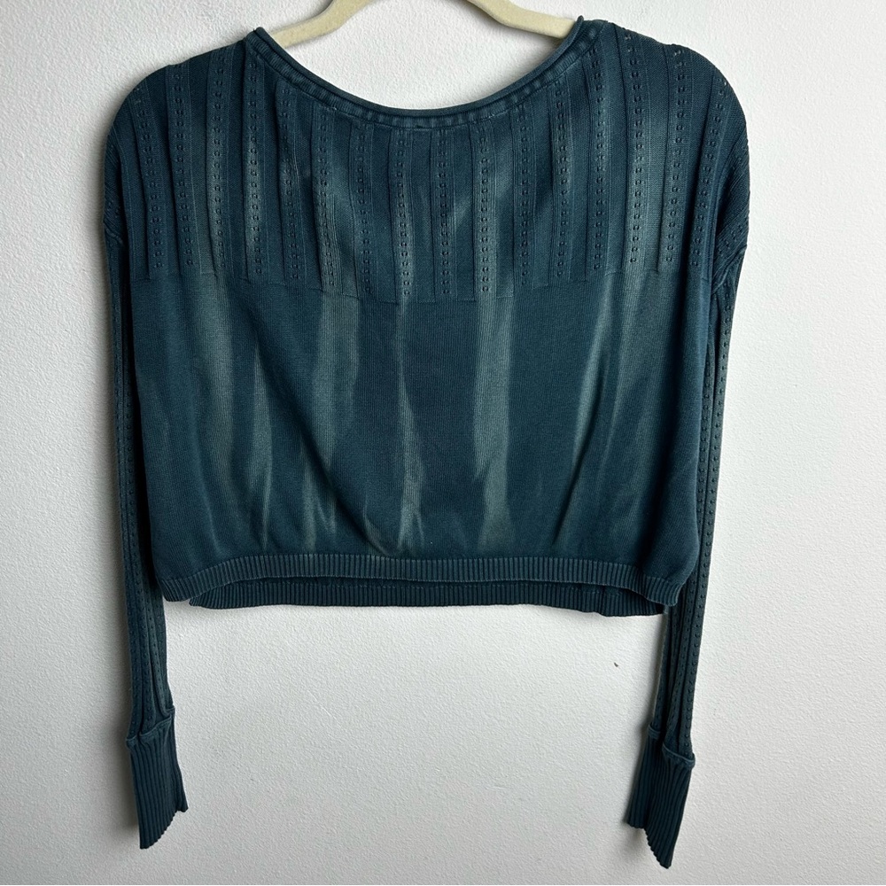 Free People Knit cropped boxy fit sweater distressing tie-dye look size: XS - Picture 9 of 10